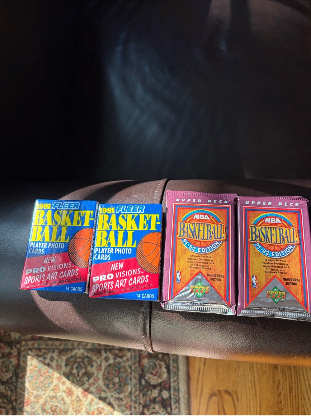 Fleer & Upper Deck NBA Basketball Card Pack Lot of 4 1991 Vintage Cards.